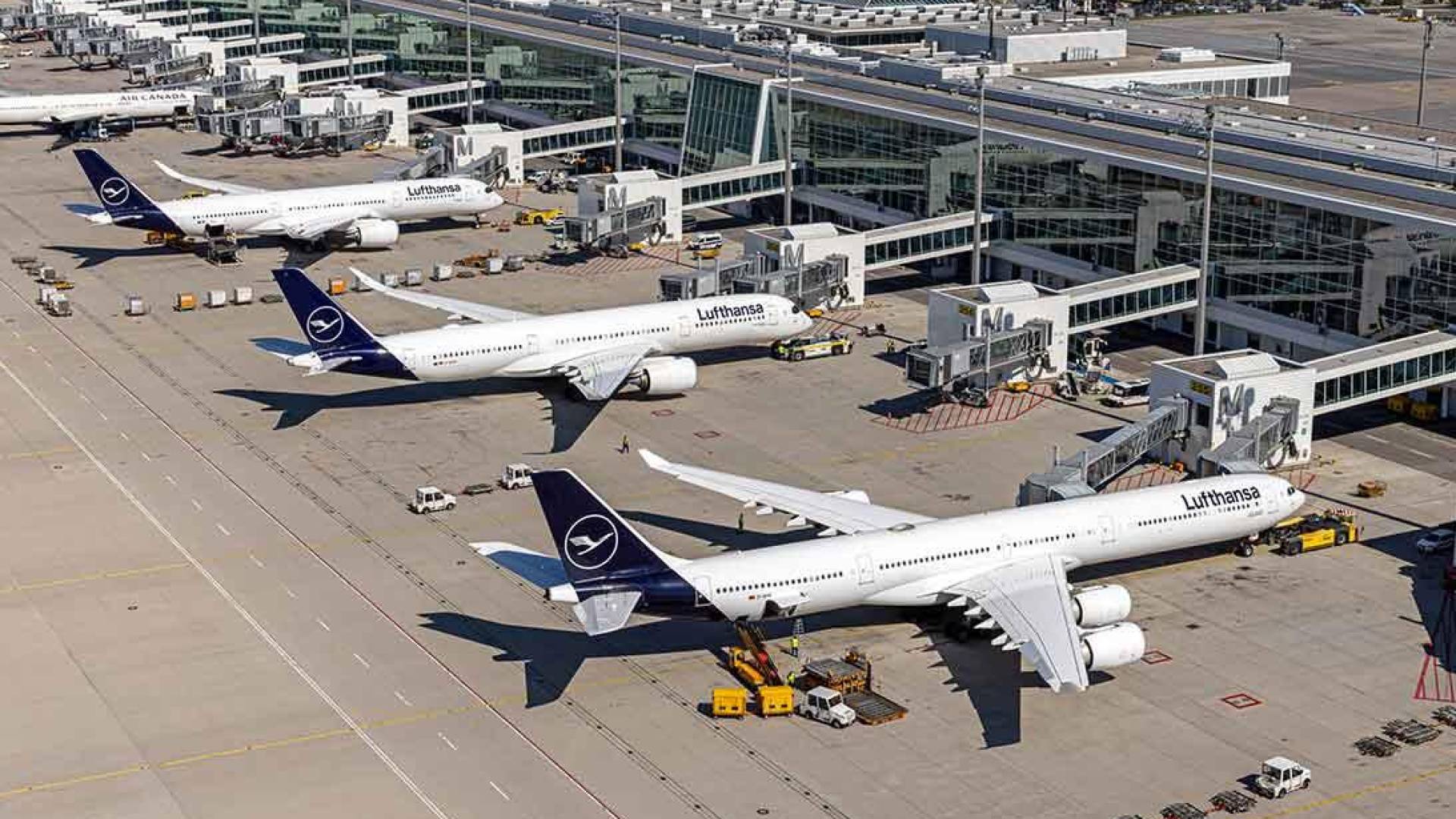 طائرات في مطار ميونخ في ألمانيا