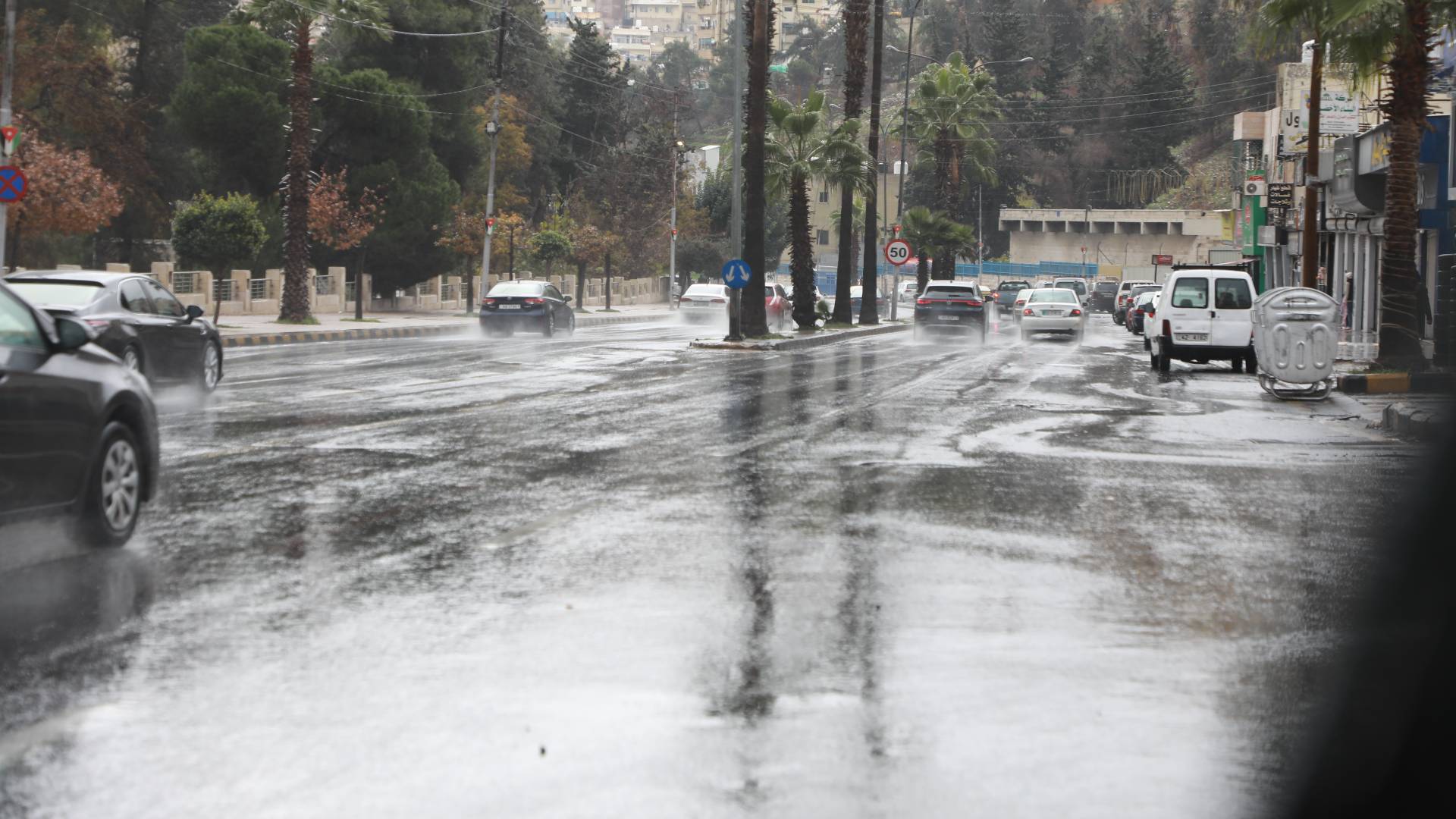 احدى شوارع العاصمة عمان في الشتاء